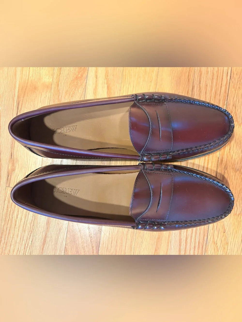 J. Crew Men’s Penny Loafers in Burgundy Leather